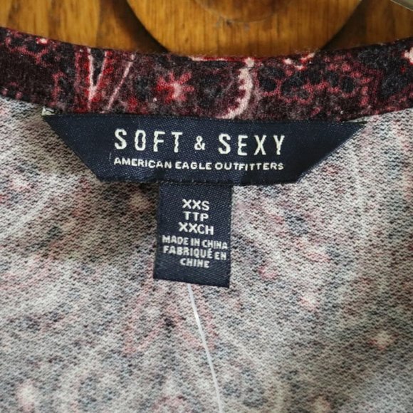 American Eagle Boho Paisley Bell Sleeve Dress - NWOT, XXS! - Picture 13 of 16